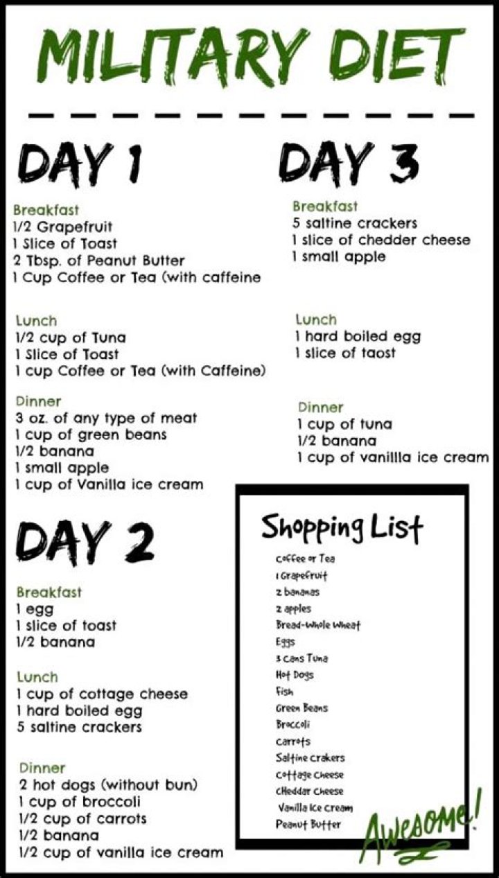 3-Day Military Diet Plan Archives