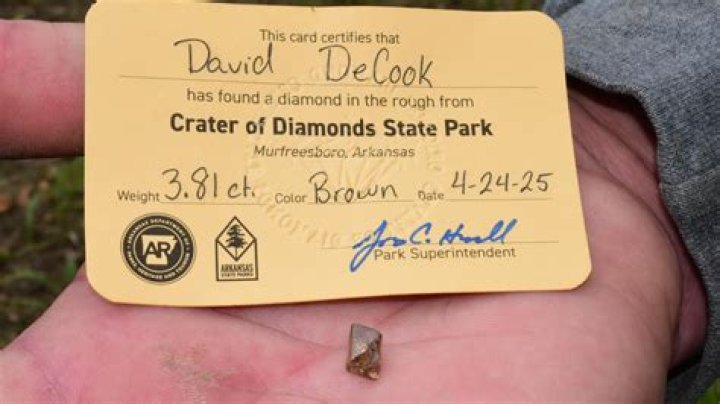 Amateur prospector finds huge 4.38 carat yellow diamond worth $15.3k at an Arkansas state park 