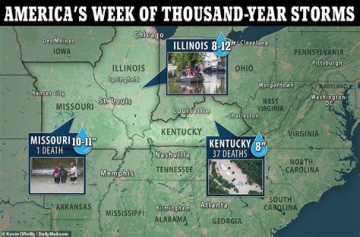 America's floodgates open: Three 1,000-year rains in a week have left at least 38 dead