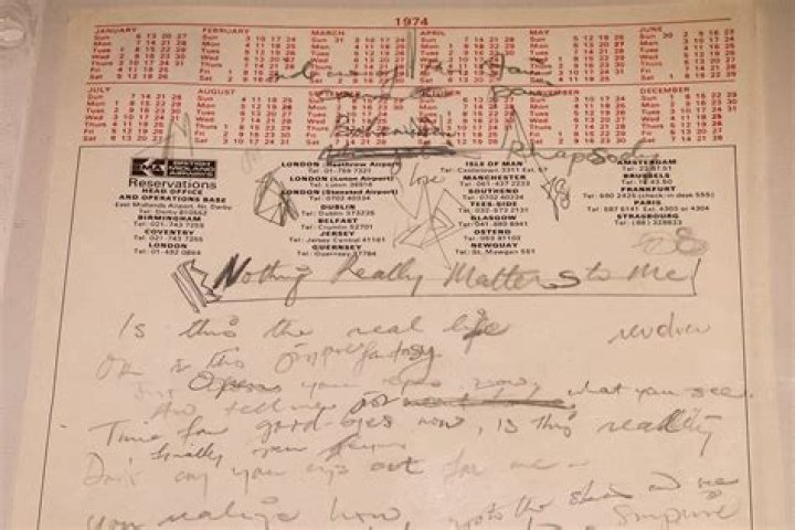 Auction Sells Handwritten Lyrics Archives