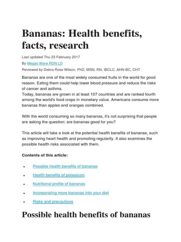 bananas health benefits facts research Archives