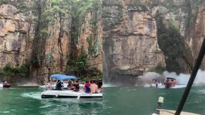Brazilian canyon collapses on boats, killing at least five, injuring nine and leaving 20 missing 
