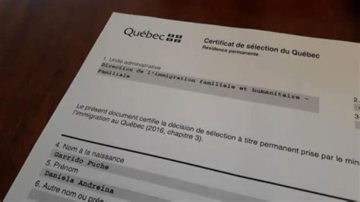 certificat de selection du Quebec Archives
