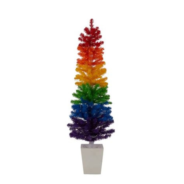 Clever shopper reveals how she made her own rainbow Christmas tree using four buys from Kmart