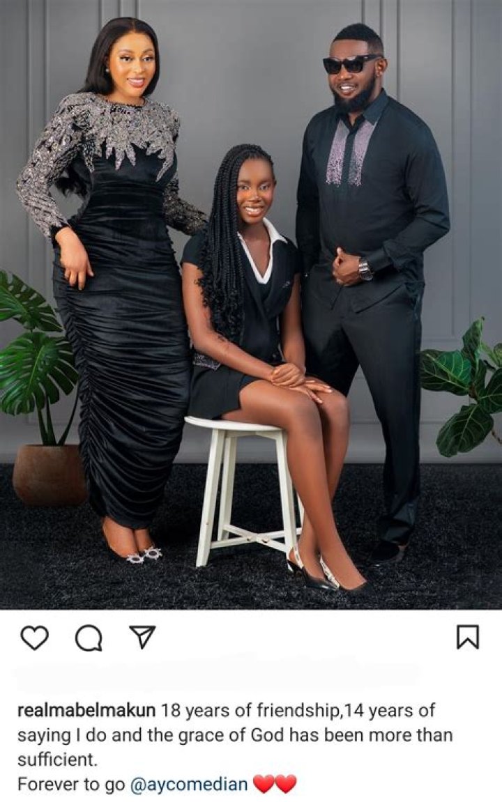 Comedian Ayo Makun Showers Praises On His Wife, Mabel Makun