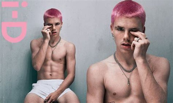 Cruz Beckham models a pink buzz cut and boxers for i-D cover shoot