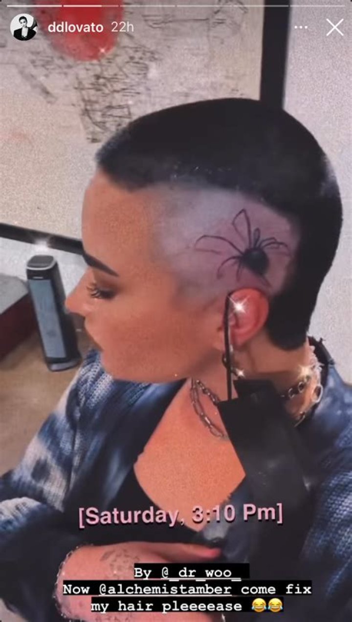 Demi Lovato reveals their spider tattoo on Instagram