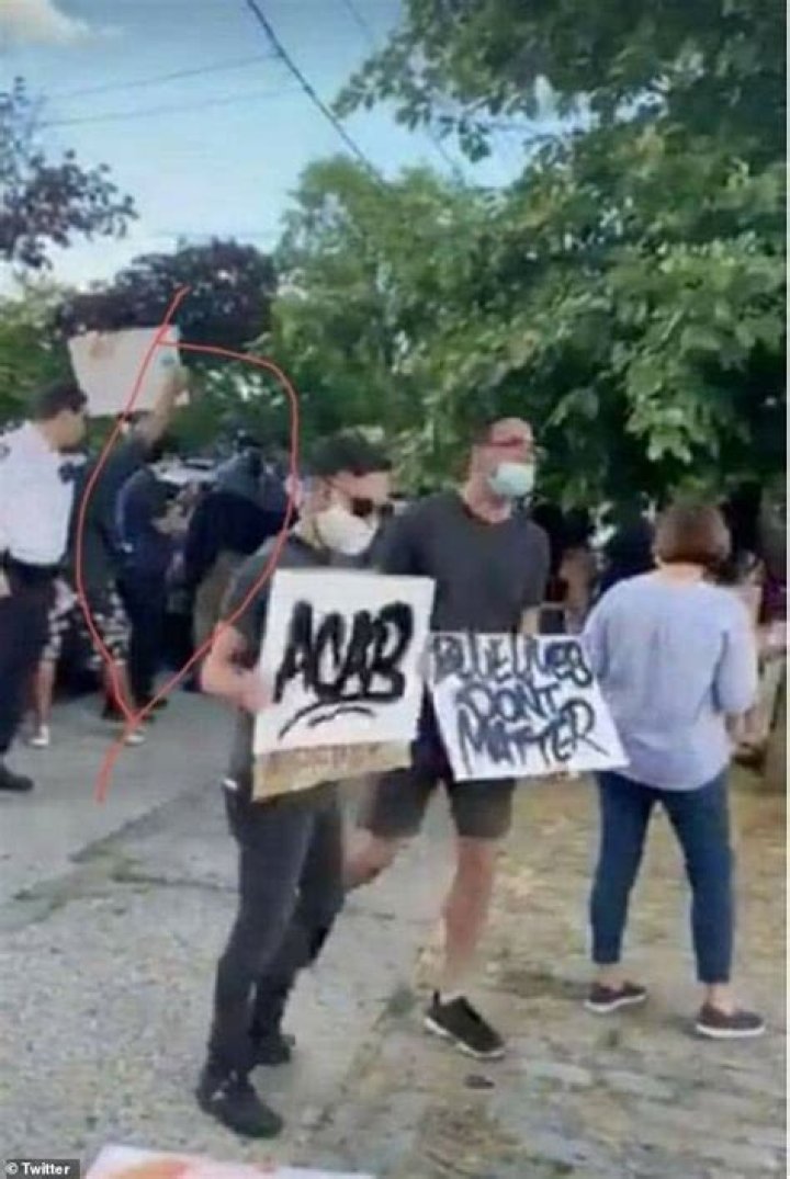 Democratic NY state senate candidate Christian Amato carried anti-cop 'ACAB' sign at protest