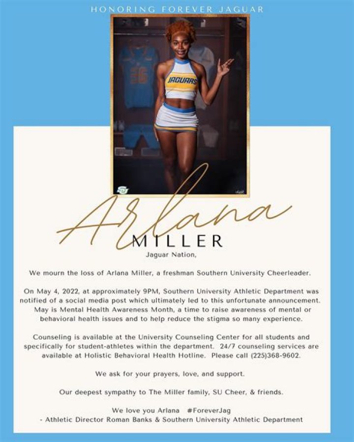 Did Arlana Miller Southern University Commit Suicide, How Did She Die? Her Cause Of Death Explained