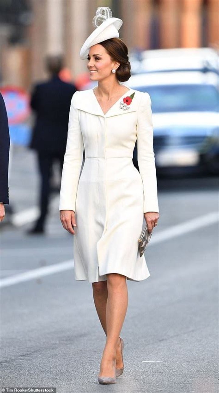 Duchess of Cambridge recycled white Alexander McQueen coat dress