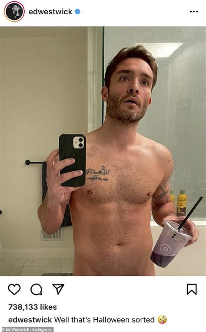 Ed Westwick appears to have 'Halloween sorted' and teases costume with naked bathroom selfie