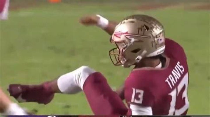 Florida State quarterback Jordan Travis carted off the field with GRUESOME leg injury via a hip drop tackle... the same technique that injured Ravens TE Mark Andrews