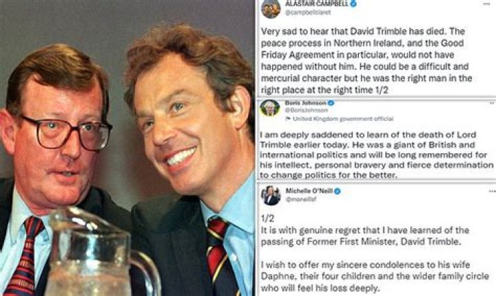 Former Ulster Unionist Party leader David Trimble has died aged 77 following a 'short illness'