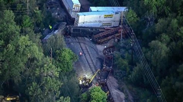 Freight train derails into fiery wreck in Iowa