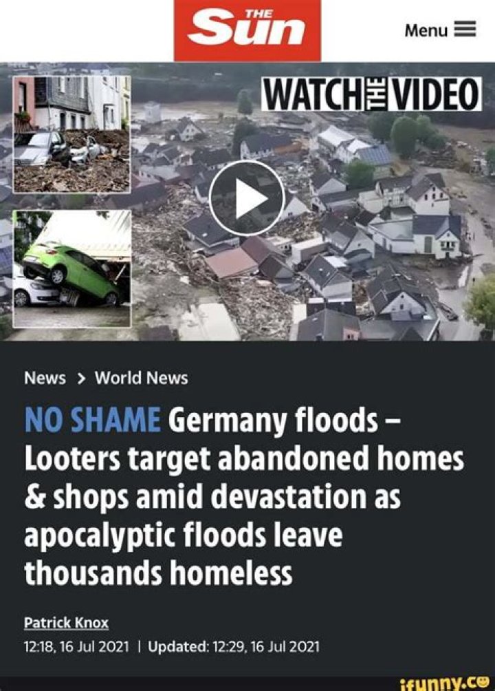Germany floods – Looters target abandoned homes & shops amid devastation as apocalyptic floods leave thousands homeless