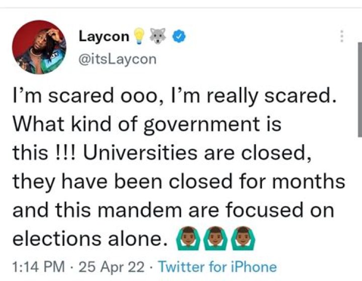 "I'm scared" – Laycon laments over state of the nation