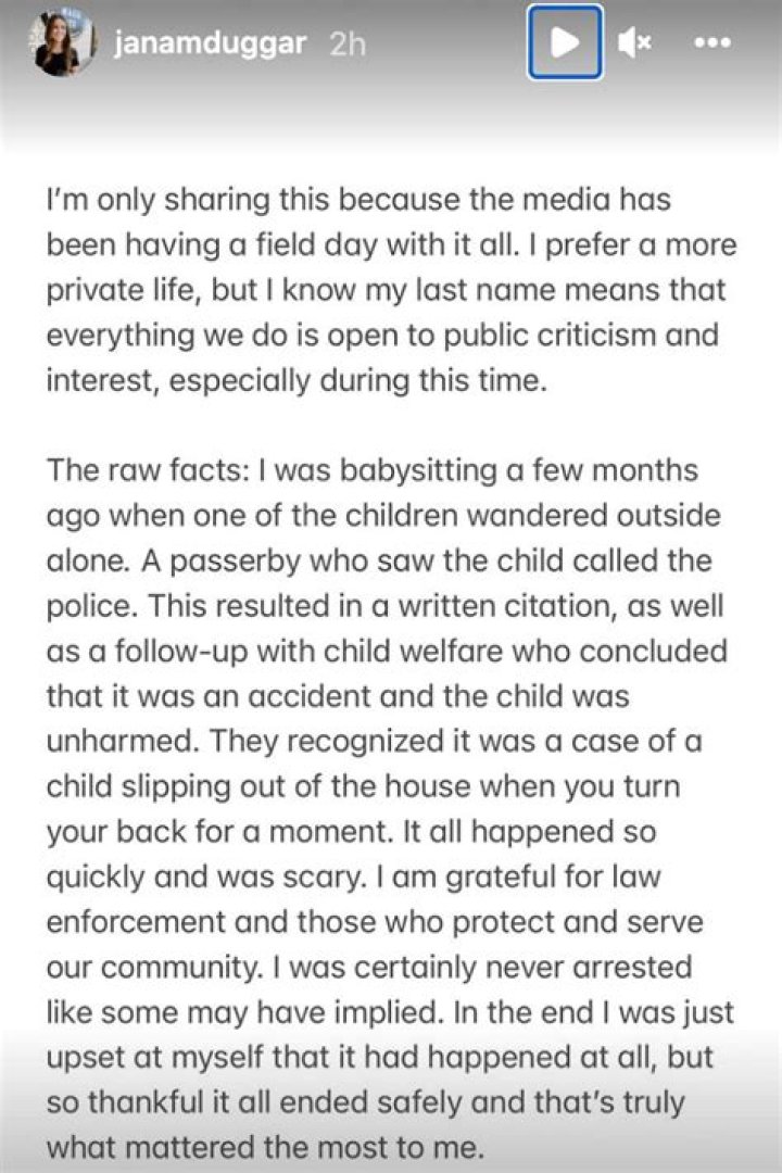 Jana Duggar Says Child Endangerment Citation Was an Innocent Mistake – Crime Online