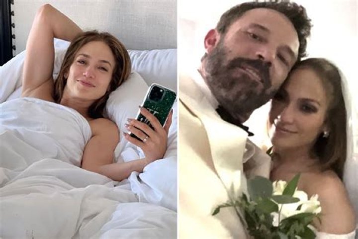 JLo goes makeup-free and naked in bed for VERY intimate photo taken the morning after surprise wedding to Ben Affleck