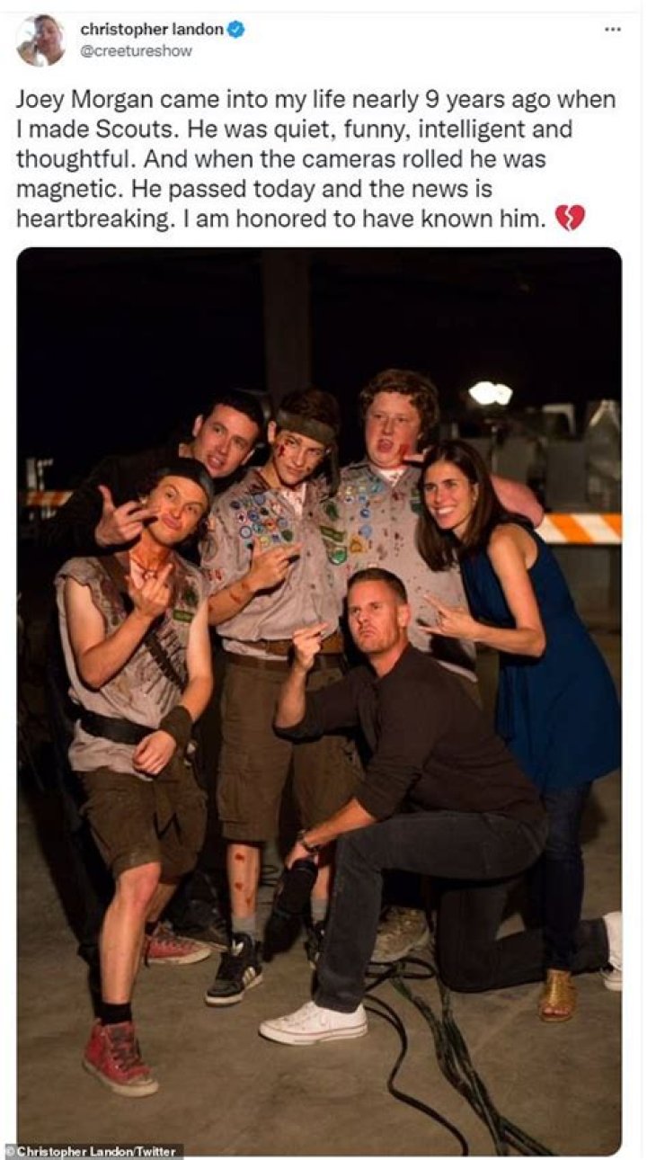 Joey Morgan, actor best known for Scouts Guide, passes away at just 28 years of age