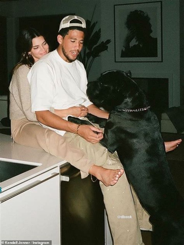 Kendall Jenner shows support for boyfriend Devin Booker by dressing dog in his jersey for NBA Finals