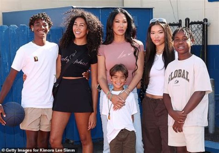 Kimora Lee Simmons, 47, with all FIVE of her children
