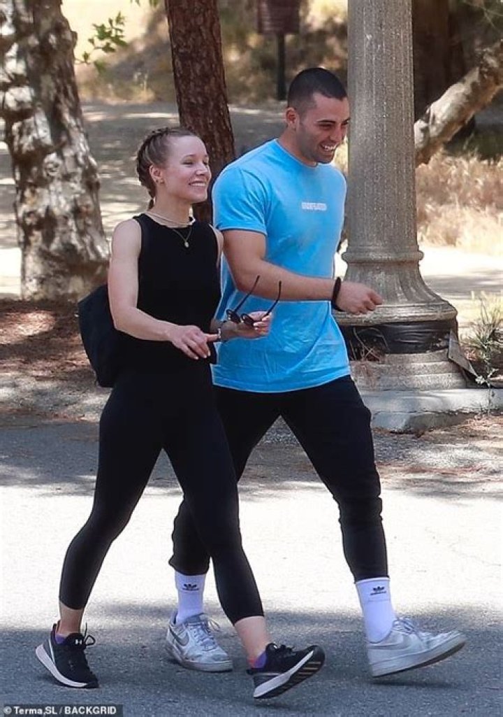 Kristen Bell and her Woman In The House costar Benjamin Levy Aguilar go for a hike in LA
