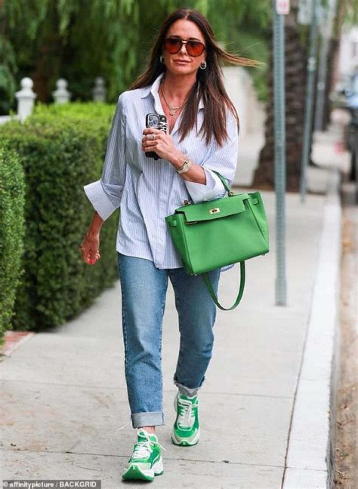 Kyle Richards is effortlessly chic as she arrives at the members-only San Vicente Bungalows in West Hollywood... after girls' trip to Las Vegas