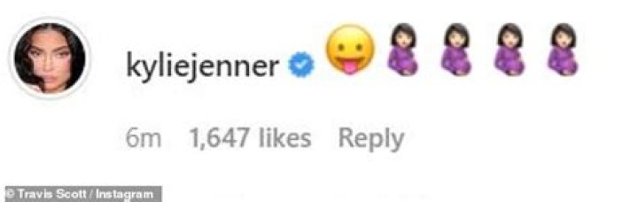 Kylie Jenner leaves flirty comment with emoji of pregnant brunette on Instagram post by Travis Scott