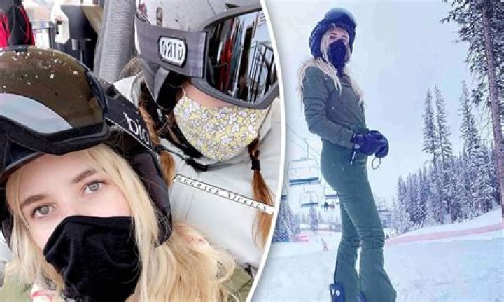 New mother Emma Roberts hits the Aspen slopes with younger half-sister Grace Nickels