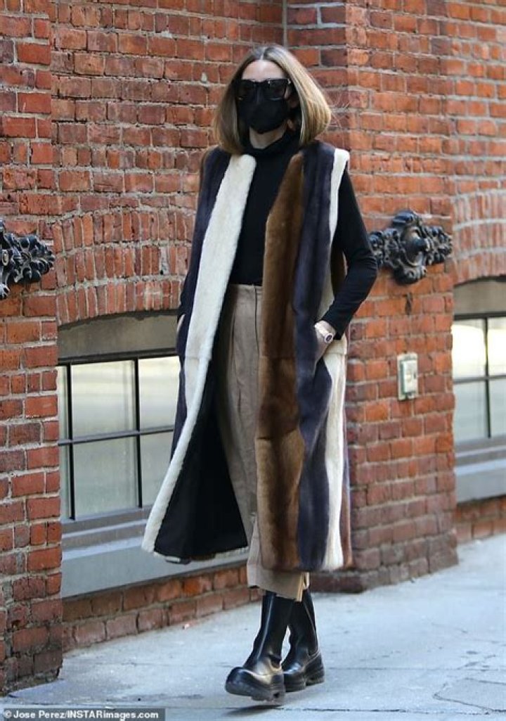 Olivia Palermo dons maxi faux-fur vest during NYC stroll... after celebrating her 35th birthday