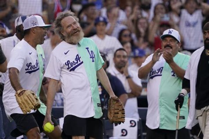 Ouch! Actor Cranston hit by liner at All-Star celeb softball