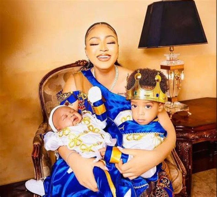 Regina Daniels Flaunts Children On Social Media
