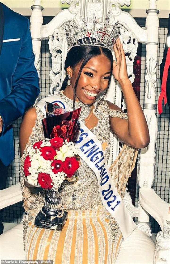 Rehema Muthamia is crowned Miss England 2021 by NHS Doctor Bhasha Mukherjee