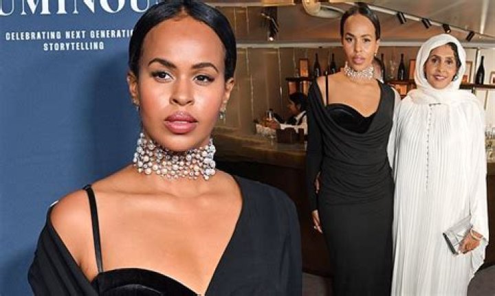 Sabrina Dhowre Elba dons a draping black gown at the BFI Luminous Gala with her mother Maryam Egal