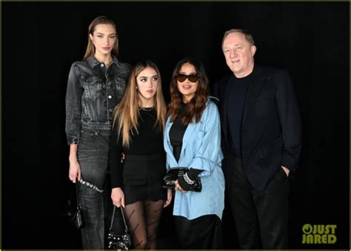 Salma Hayek & Husband François-Henri Pinault Attend Balenciaga Fashion Show with Their Daughters!