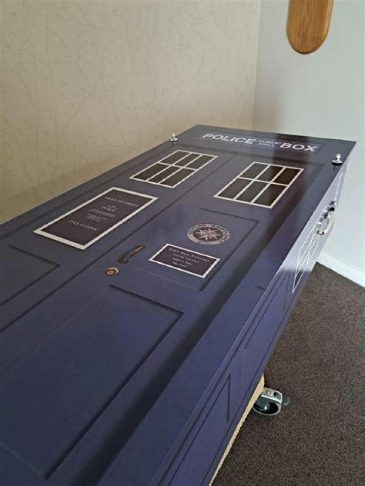 'Sci-fi mad' Doctor Who fan is laid to rest in a Tardis coffin