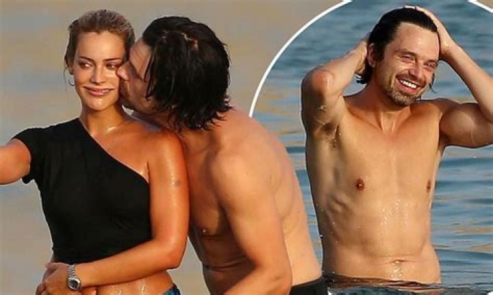 Sebastian Stan cosies up to his girlfriend Alejandra Onieva on Ibiza beach break
