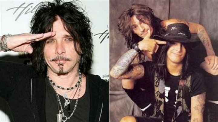 Sebastian Stan is a dead ringer for Tommy Lee with jet black hair and faux tattoos for Pam & Tommy