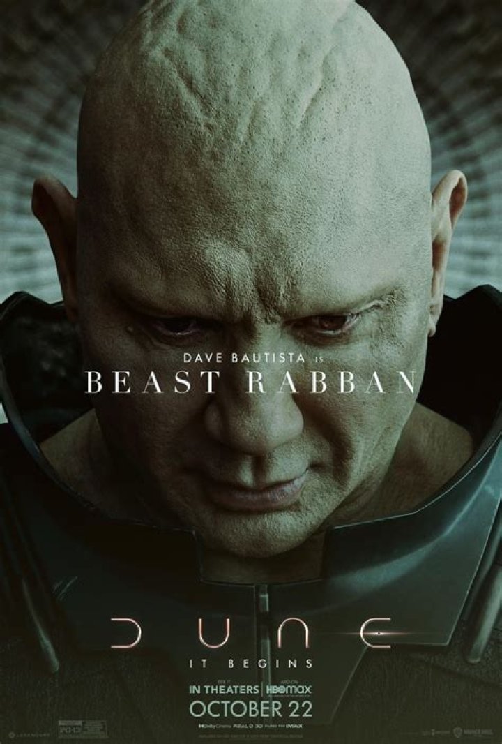 See Dave Bautista as Beast Rabban In His 'Dune' Character Poster!