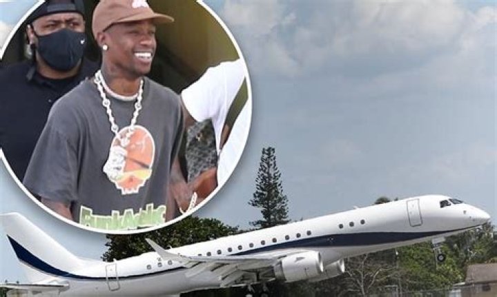 Travis Scott arrives in Miami in his ENORMOUS new private jet