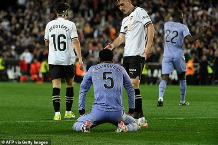 Valencia 2-2 Real Madrid: Jude Bellingham sees match-winner RULED OUT as the whistle blows... and picks up a red card in chaotic protests at full-time