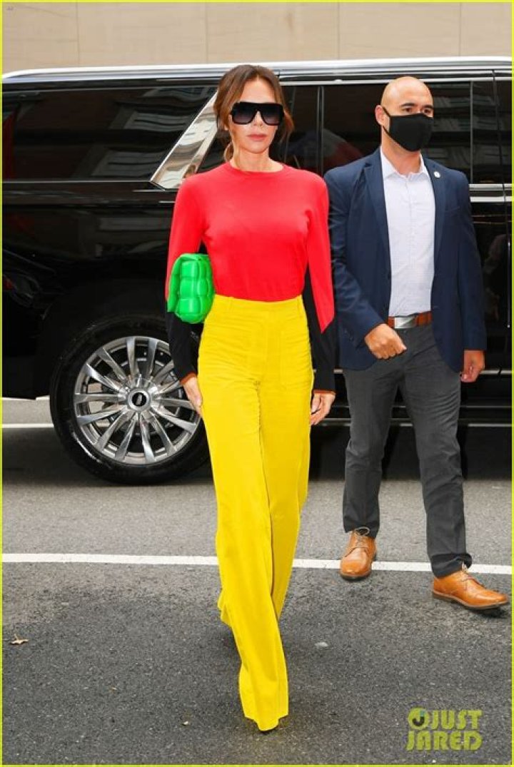 Victoria Beckham Rocks A Bright Outfit For 'Good Morning America' Appearance