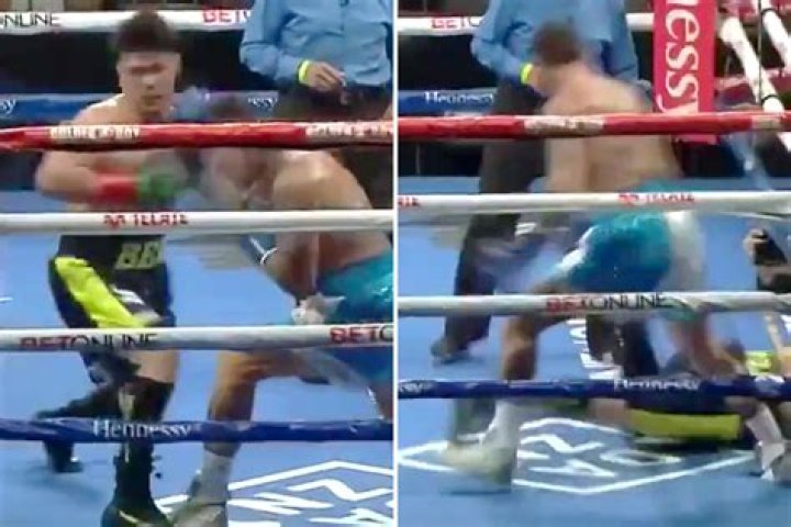 Watch Gabriel Rosado knock unbeaten Bektemir Melikuziev out cold with stunning right hook in massive boxing upset
