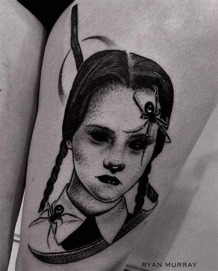 Wednesday Addams tattoo meant to depict Jenna Ortega goes viral for Samuel L. Jackson resemblance