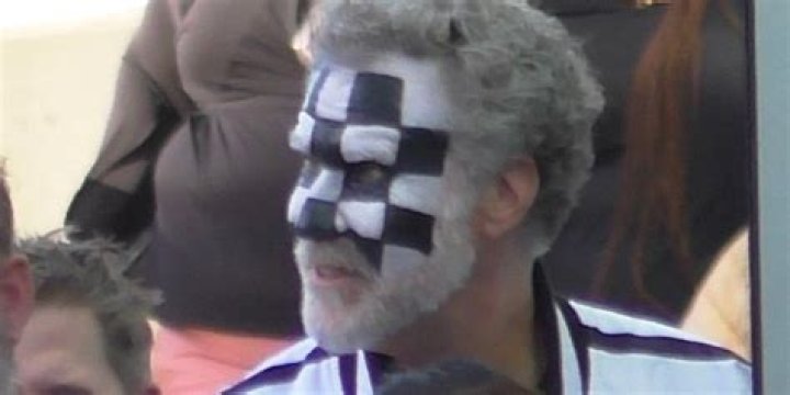Will Ferrell Paints Black & White Checkerboard On His Face To Support LA Kings During Stanley Cup Playoffs | Will Ferrell : Just Jared