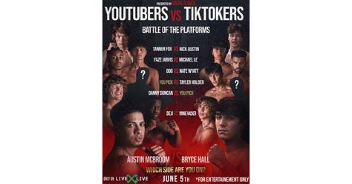 YouTubers vs TikTokers boxing fight card: Date, live stream, TV channel for Austin McBroom vs Bryce Hall plus Deji stars
